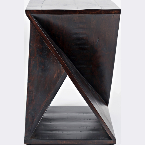 Global Archive Jasper Side Table in Distressed Espresso Solid Acacia